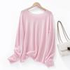 Royal Velvet Series: Women's One-Shoulder Loose Knit Pullover - Mulberry Silk, Cashmere & Wool Sweater