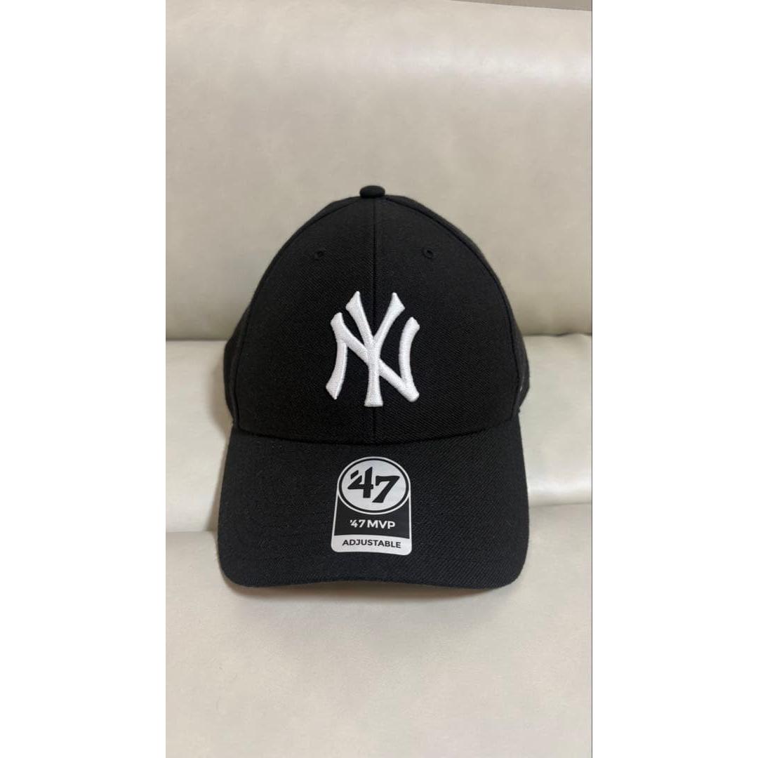 Used [Unused] 47 BRAND NY Yankees Black Cap MVP MLB Genuine Product