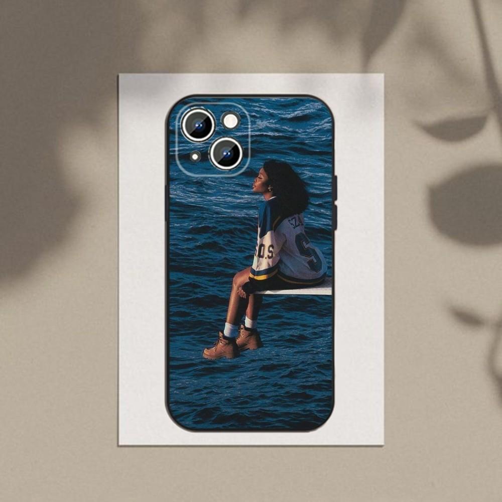 Singer S-SZA S-SOS Phone Case Phone Case For Apple iPhone 15,14,13,12,11,XS,XR,X,8,7,Pro,Max,Plus,mini Silicone Black Cover