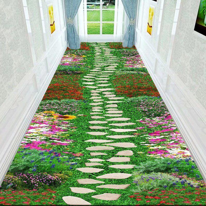 3D Long Corridor Carpets Anti-Skid Floor Mat for Hallway Living Room Home Decoration Hotel Lobby Rug