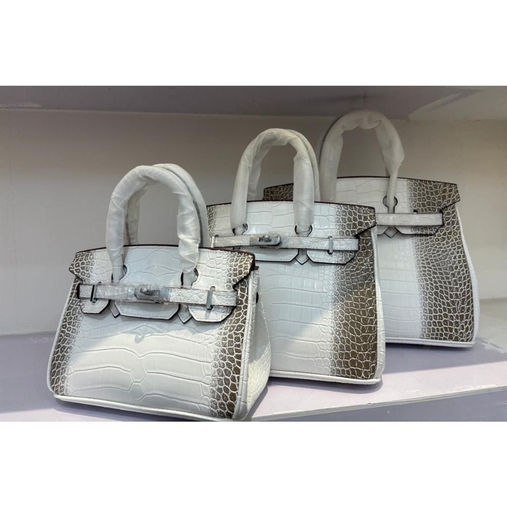 Geantă platinum cu model crocodil transfrontalier 20/25/30 cm Modă europeană și americană geantă tote portabilă cu model piatră en-gros