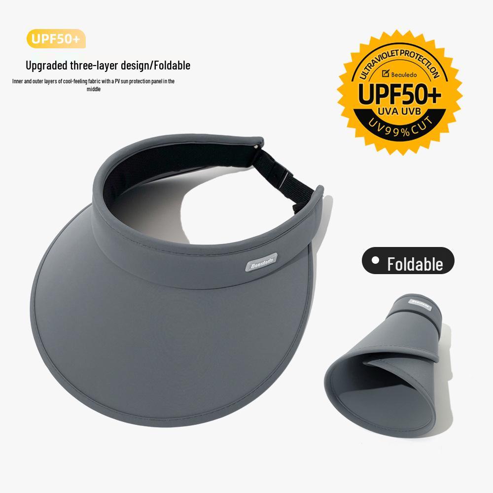 Dámsky skladací letný klobúk so širokou strieškou na ochranu pred UV žiarením s krytom na tvár.