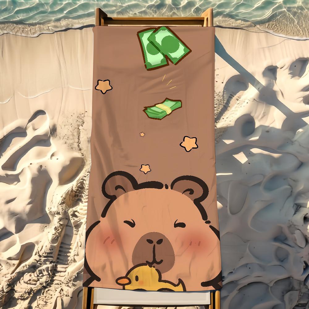 Süßes Capybara Handtuch Strandtuch Reise Leicht Hautfreundlich für Pool Strand Camping Kreuzfahrt Sommer