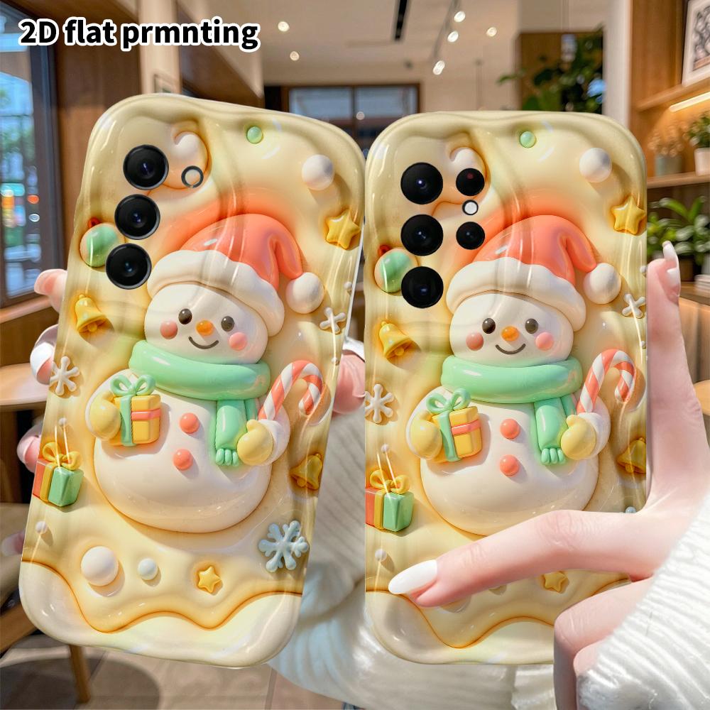 Telefoonhoesje: 2D plat, past op Samsung Galaxy A34 A35 M05 M06 S20 S22 S21 FE Plus 5G, Kerstmannetje, perfect vakantiegeschenk voor Kerstmis en Hall