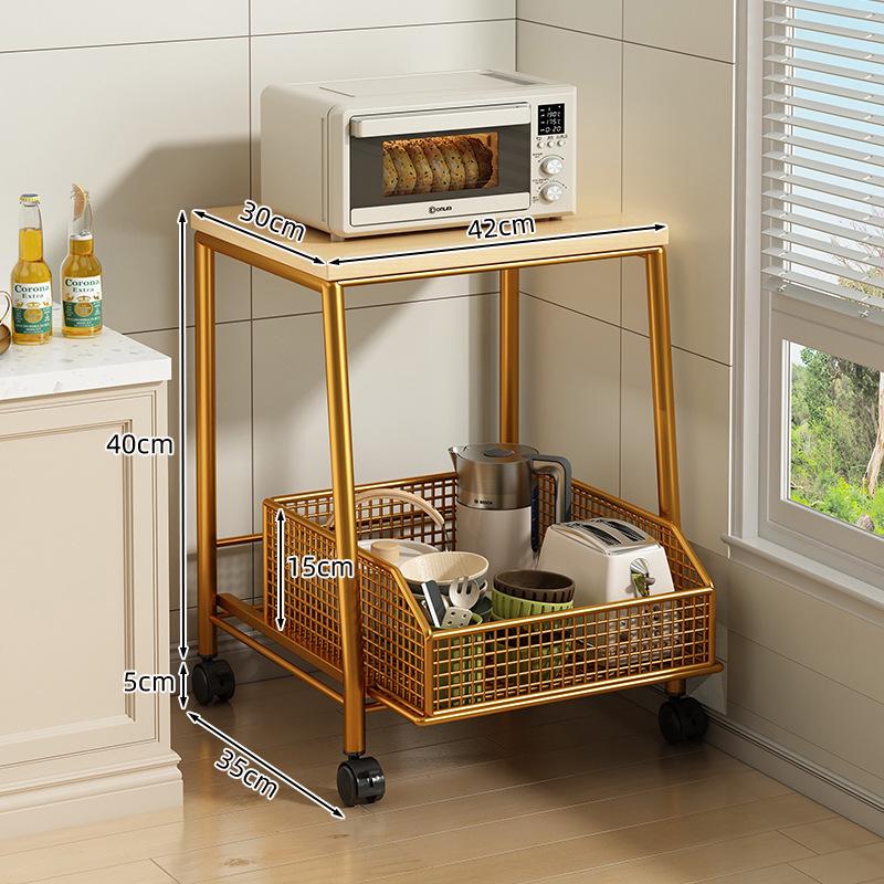 Countertop Kitchen Microwave Rack with Drawer for Oven, Rice Cooker, Air Fryer, and Appliances - Floor Standing Storage Organizer