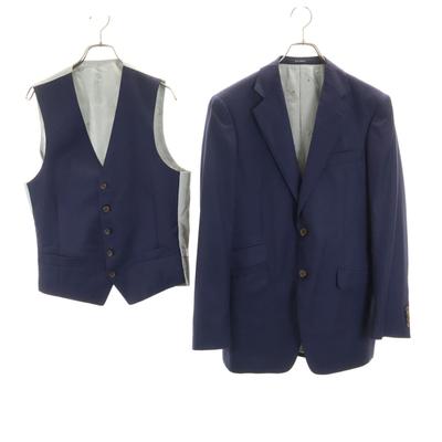 SCABAL Made In Japan Striped Pattern Tailored Jacket Navy Set of 2 Pieces Men's Used