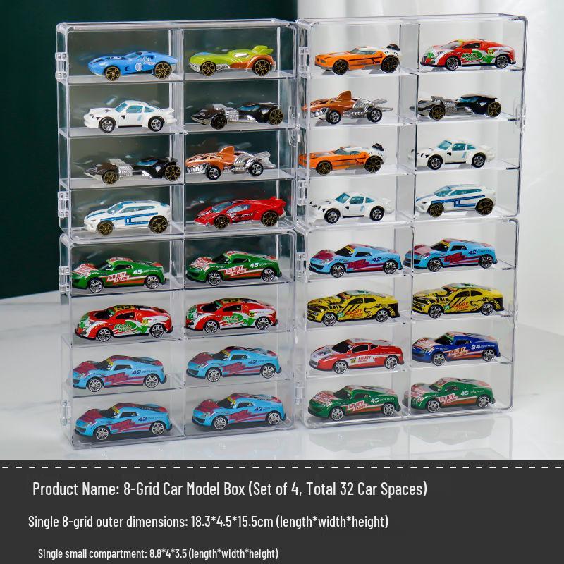 Tomica 1:64 Toy Car Display Box - Stackable Transparent Model Storage & Stand