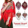 Fashion New Retro Esarfă cu franjuri Imprimare șal Lady Floral Shawl Cape