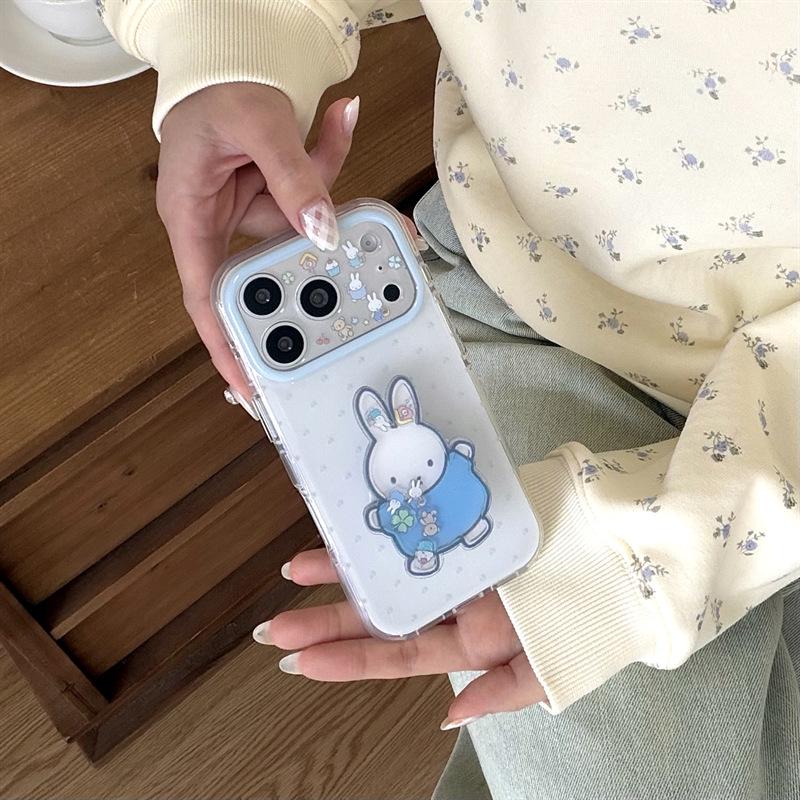 Adorable Rabbit Stand Case for iPhone 17/16 Pro Max/15 Pro