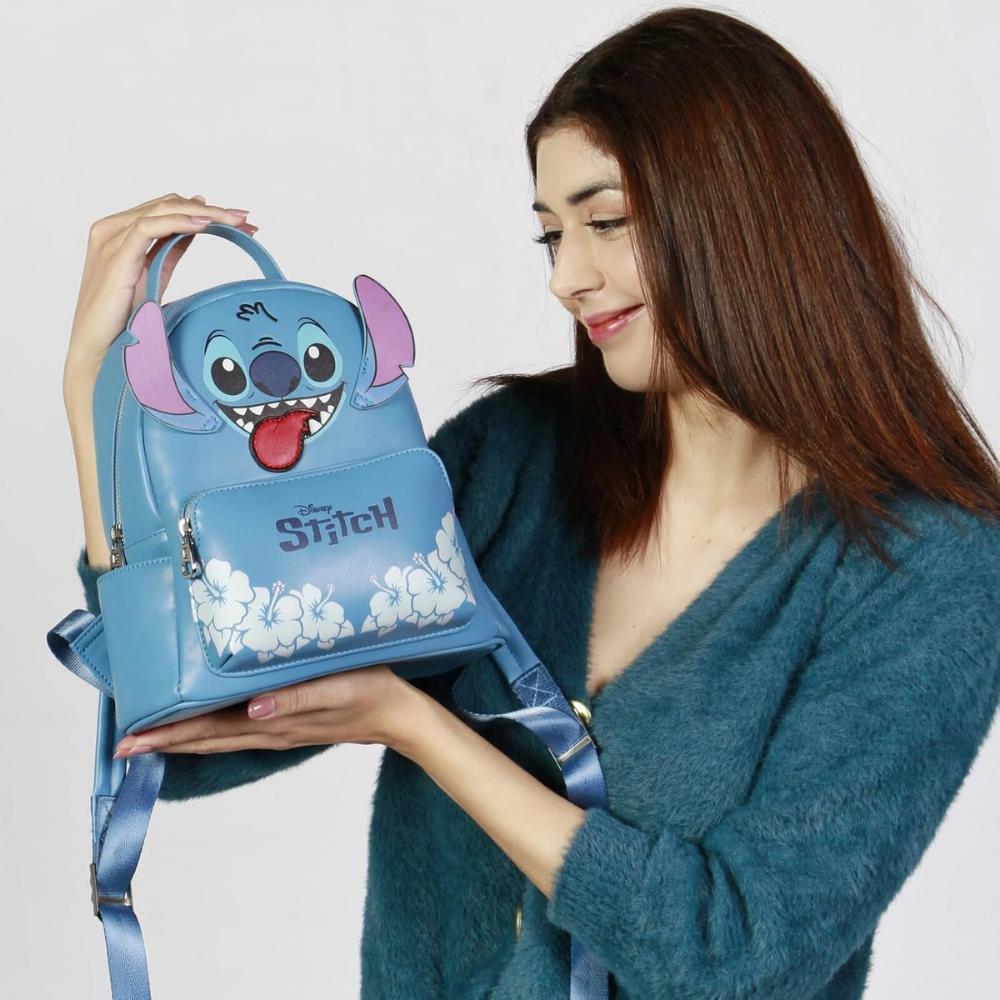 Zaino Urbano Alla Moda Lilo E Stitch Disney Blu 25X29X16 Cm