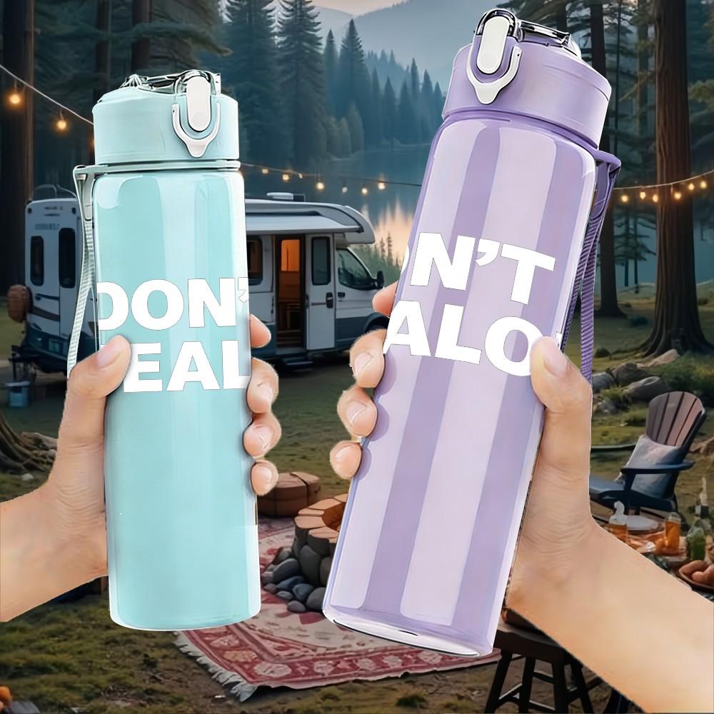 1PC Don't Be Jealous Faded Text 750ml Color Plastic Sports Water Bottle Leakproof Flip Straw Lid Suitable for Sports Office Home Use