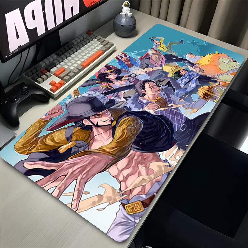 Large Mouse Pad Office Computer One Piece Dracule Mihawk Desk Mat Black Table Keyboard Laptop Carpet Accessories Gaming Mousepad