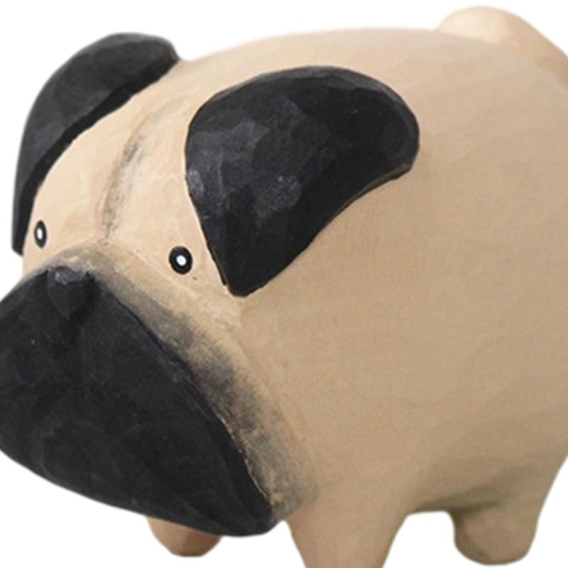 Basswood Animal Figurine Wolf Decorative Gift for Animal Birthday Christmas Table Shelf Decoration