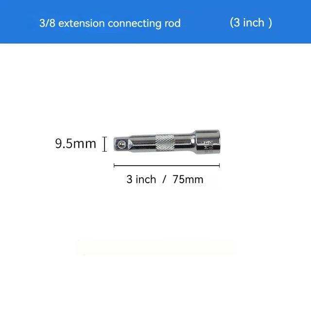 1/4 3/8 1/2 Socket Ratchet Wrench Extension Bar 50/75/100/125/150/250mm Long Bar Steering Sleeve Connecting Rod Accessories