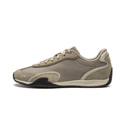 Li Ning Film 70S Rutschfest, Abriebfest, Leicht Niedrig geschnitten Deutsche Armee Sneaker Damen Teemilch Umbra AGCW368-2
