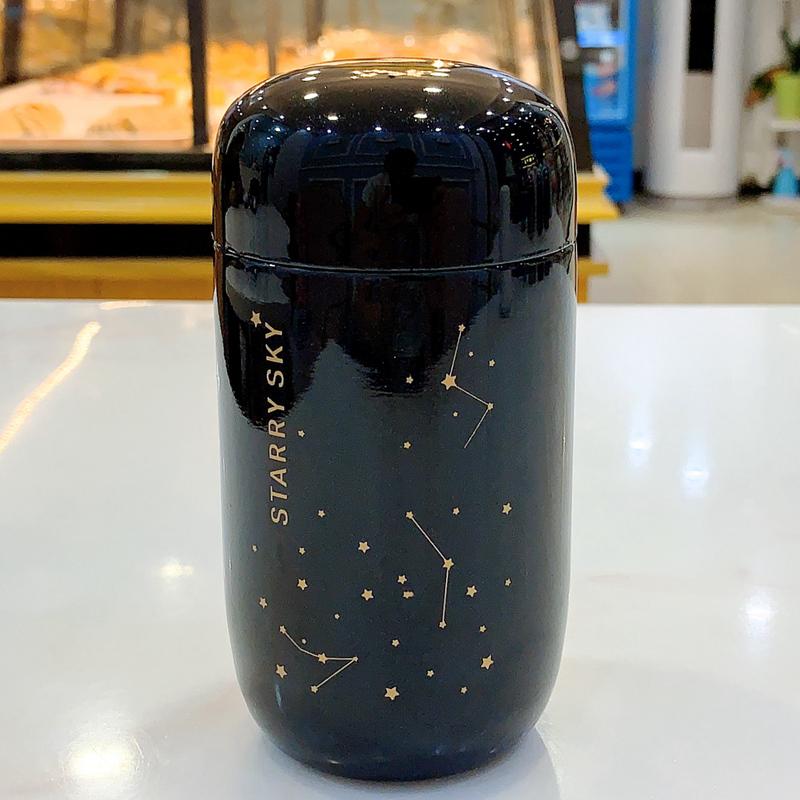 

Портативная вакуумная фляга из нержавеющей стали 304 200 мл Термобутылка Термос для кофе Звездное небо Мини карманные чашки На открытом воздухе Герметичная 200ml чёрный