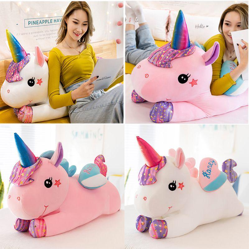 Luxuriously Soft Large Galaxy Unicorn Plush Toy Bed Pillow For Kids And Girls