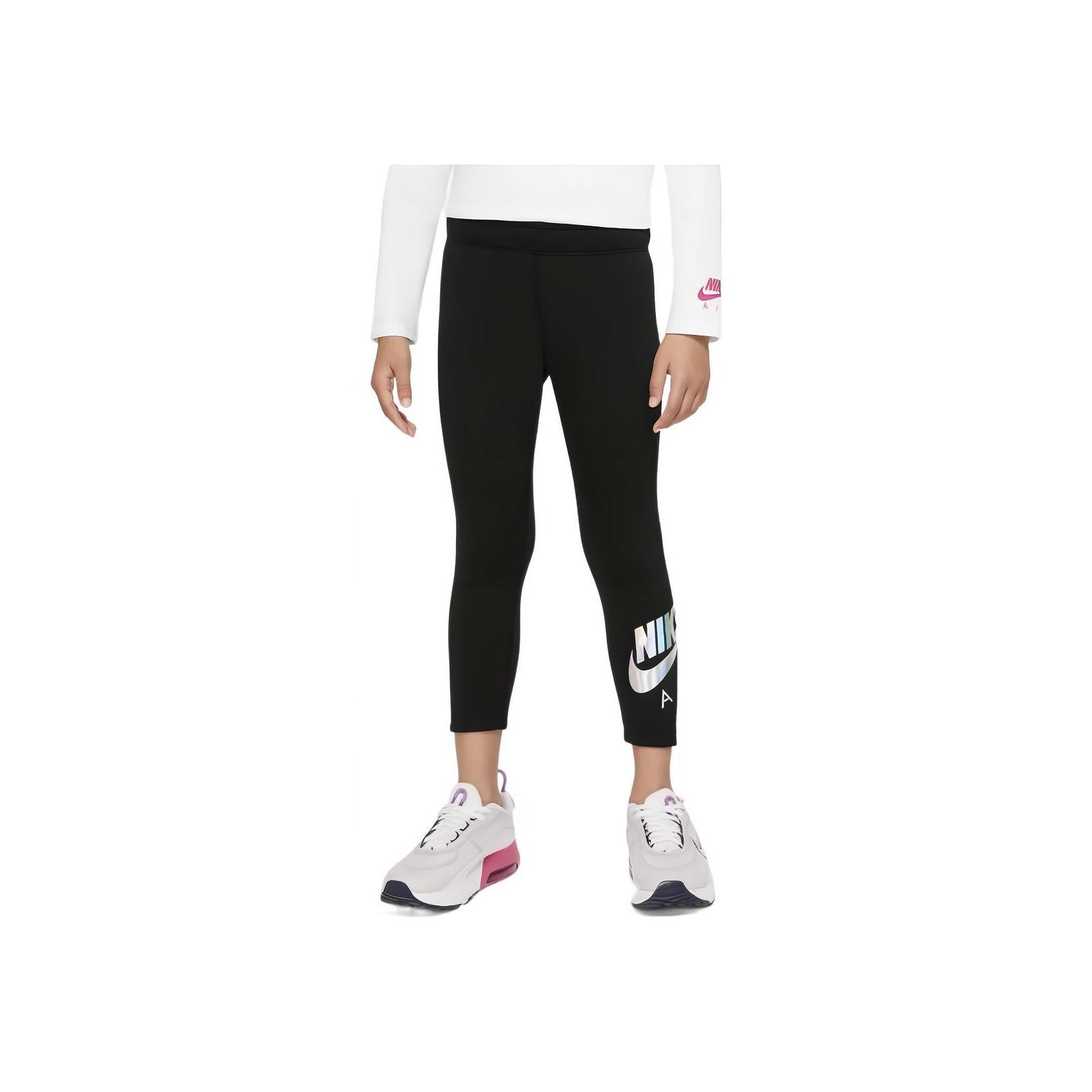 

Nike Детские эластичные обтягивающие трикотажные спортивные брюки с логотипом, детские штаны черного цвета DO2709-010 M