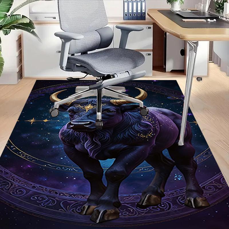 1PC Bull Zodiac Extra Large Non Slip Floor carpet, Office, family, Studio   Large Area Rug Indoor Rugs, Bold Statement Piece