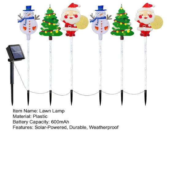 Christmas Tree Lights Solar Stake Lamp Animated LED Lawn Decor Soft Warm Lighting for Garden Path Holiday Display Lights