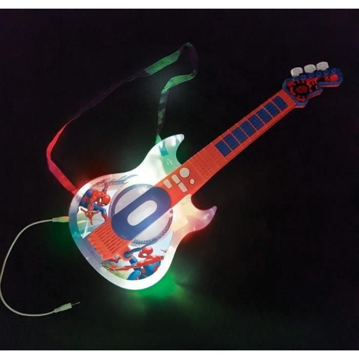 Guitare électronique lumineuse avec lunettes équipées d'un micro - Spiderman
