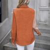 Women Long Sleeve Shirt Lapel Color Blocking Casual Tops Daily Wear Single Breasted Regular Fit