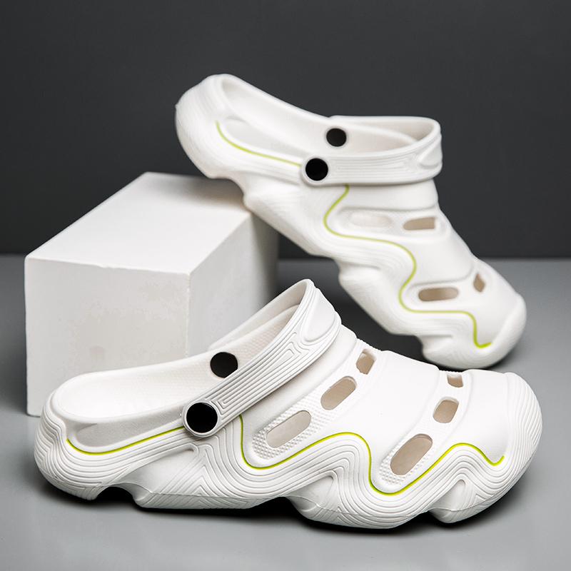 2 in 1 Fashion Men's Sandals Lightweight EVA Garden Shoes Indoor Outdoor Clogs Slippers Breathable Wading Shoes