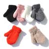 Varm plysj Tykke Varme Babyhansker Vinter Pluss fløyelsvotter Barn Kid Coral Fleece Full Finger Hansker For 1-4Y Barnehansker