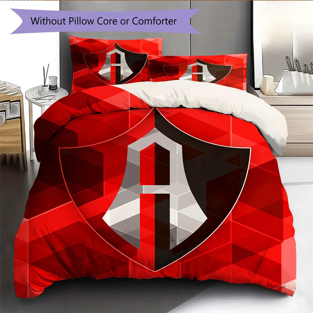 Atlas Football Club Pattern Bedding Quilt Set Home Decoration Gift (1 * duvet cover + 2 * pillowcase without core)