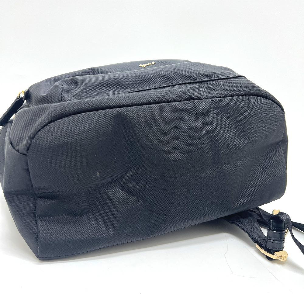 Agnes B. FT03A-07 Logo Bag Backpack GoldHardware Backpack Nylon Black