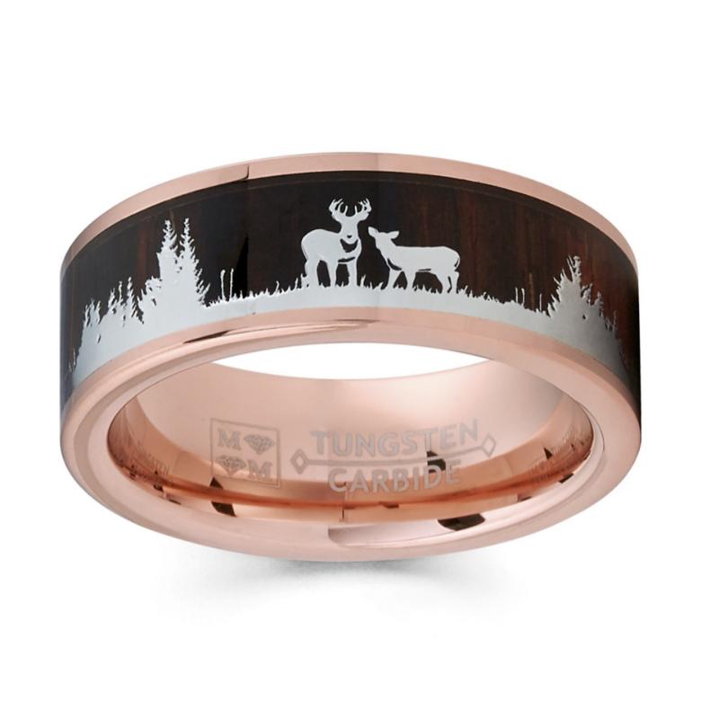 Trendy New Jewelry Wood Grain Silhouette Ring Men's Ring