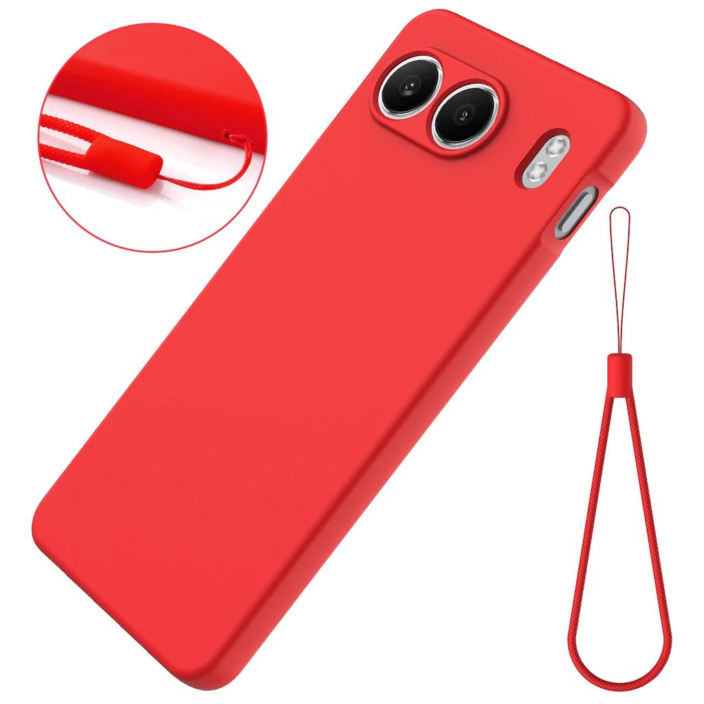 Pouzdro z pravého tekutého silikonu pro OnePlus Nord 4 Plná ochrana Kryt na telefon Popruh Lanyard 1+ Nord4