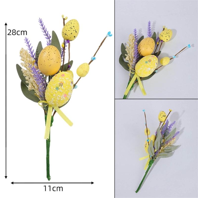 Efficient Spring Festival Eggs Artificial Flower Bouquets Bright Home Office Easters Celebration Decoration