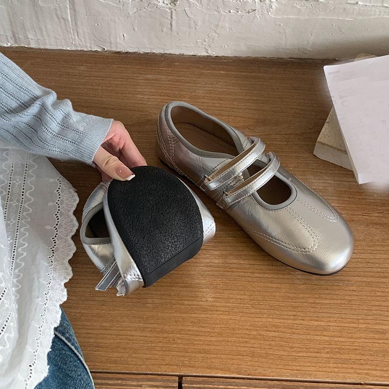 Fashion Fashion Hook Loop Ladies Mary Janes Flats Shoes Soft Female Footwear Round Toe Shallow Women Ballet Flats Slip On Shoes  lady