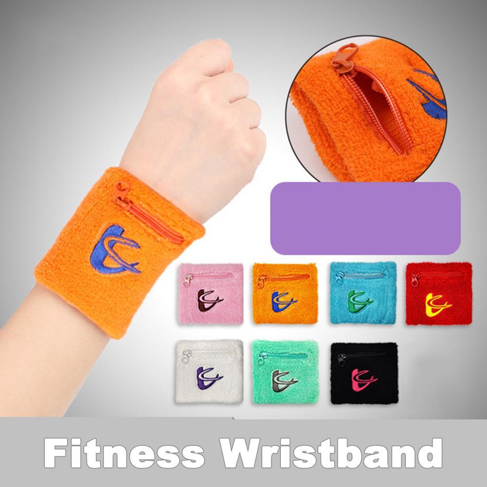 Buy 2Pcs Sports Wristband Wrist Purse Bag With Zipper Pocket