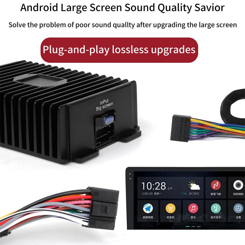 4-Channel Car Amplifier 80Wx4 Power Amplifier Class A/B Digital Sound Processor Low Noise High Fidelity for Android Car Player