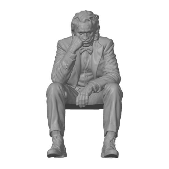 3D Printed Thinker Figurine, Small Upset Clown Shelf Sitter for Living Room Bookshelf Office Desktop Decor