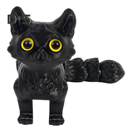3D-gedrucktes Katzenspielzeug, flexible Gelenke, artikuliertes Katzenmodell für Erwachsene, 3D-gedruckte Tiere, Zappelspielzeug für die Dekoration im Homeoffice oder Klassenzimmer