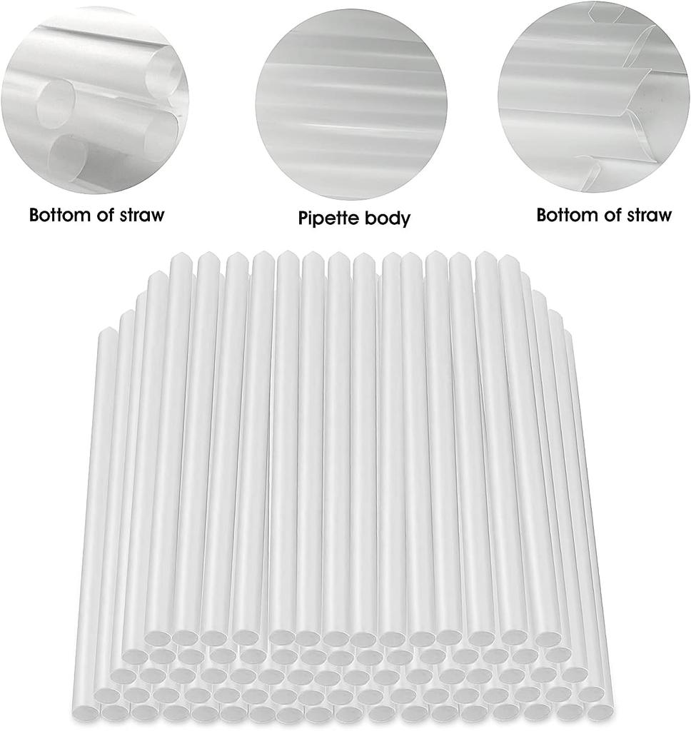 210  and 11mm Clear Boba Straws Smoothie Straw Individually Wrapped Disposable Plastic Jumbo Large Wide-mouthed Milkshake Drinks