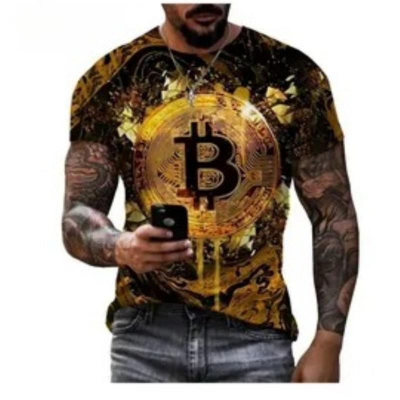 

Летняя мужская футболка 3D с принтом золотого доллара, смешная, с круглым вырезом, коротким рукавом, свободная, удобная, повседневная, больших размеров 6XL