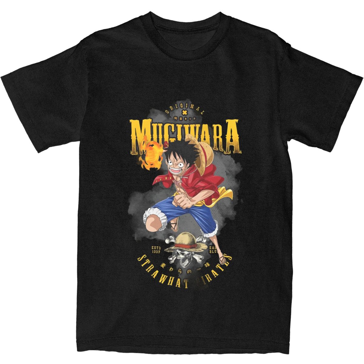 

Винтажная цельная футболка унисекс с круглым вырезом и коротким рукавом, одежда Gear 5 Monkey D Luffy унисекс, летние хлопковые топы, топы унисекс M