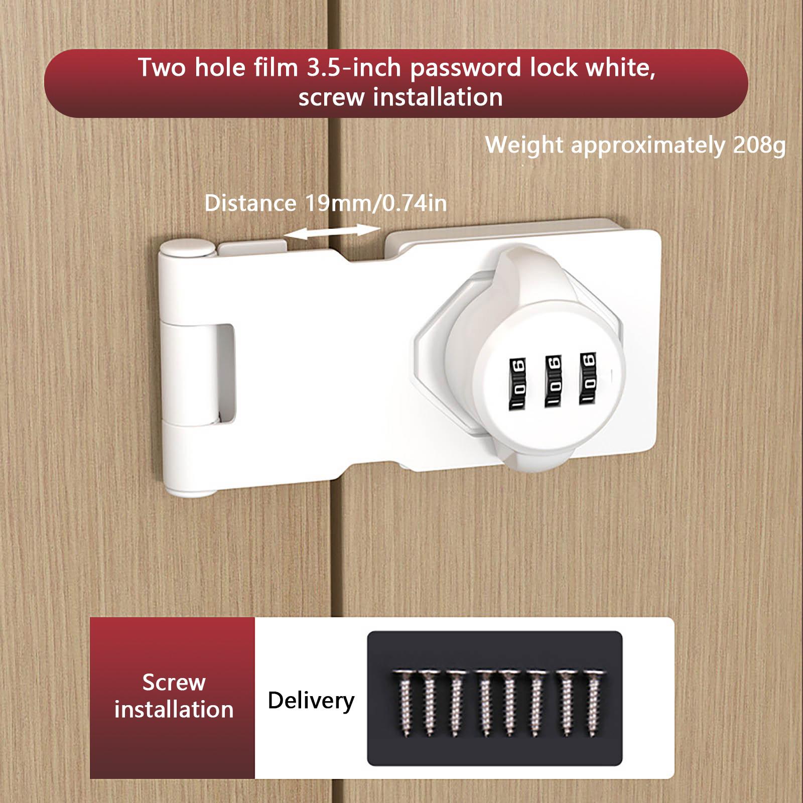 

Замок для дверцы шкафа с перфорацией, замок для холодильника, противоугонный замок для ящика, замок для шкафа с двойным открыванием, замок для раздвижной двери картотечного шкафа One Size белый