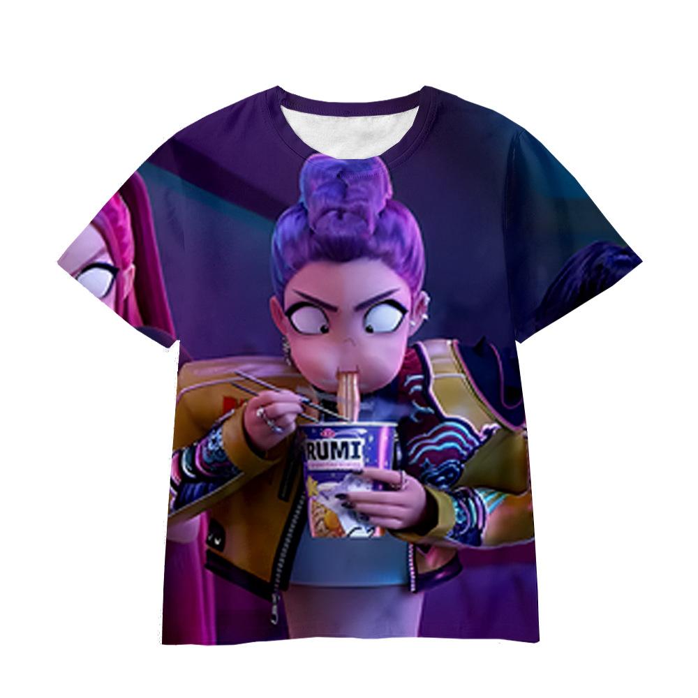 Kpop Caça às Bruxas Grupo Impressão 3D Camisetas Infantis Meninas Meninos Anime Desenho Animado Moda Casual Camisetas Macias