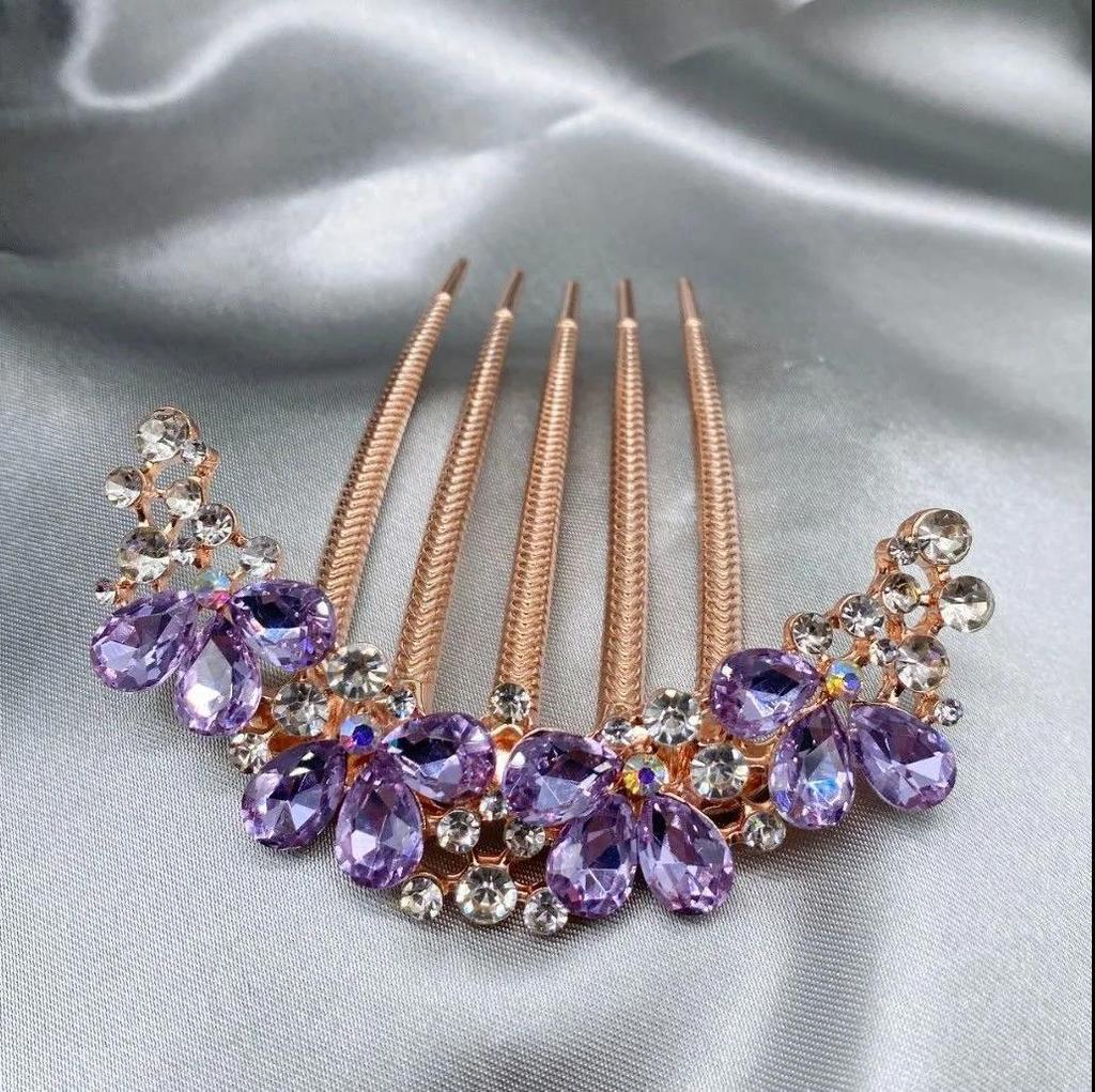 Daily Hair Jewelry for Women Girls Long Hair Holder Bling Rhinestone Hair Combs Crystal Hairpins Bride Wedding Hair Clips