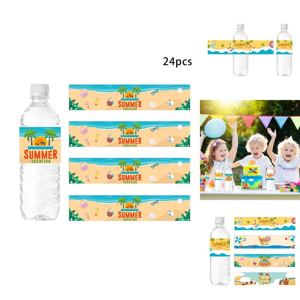 Summer Ocean Party Bottle Stickers With Beach Theme For Events And Celebrations