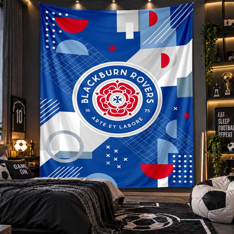 Wall Hanging Tapestry Blackburn Rovers Football Print Cloth for Living Room Bedroom Home Decor