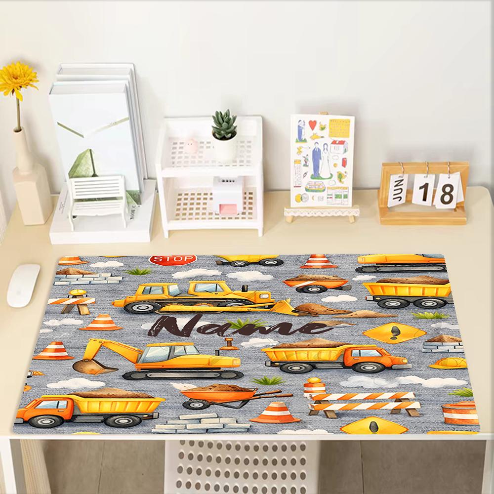 Custom Name excavator Theme Mouse Pad, Non Slip Rubber Base, Multifunctional Office & Home Decor, Perfect for Workspace Personalization.