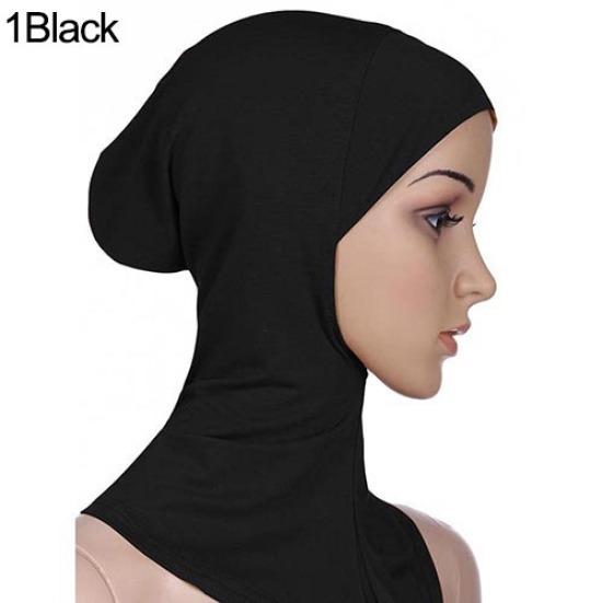 Soft Solid Color Women Full Cover Scarf Cap Underscarf Neck Head Bonnet Hat