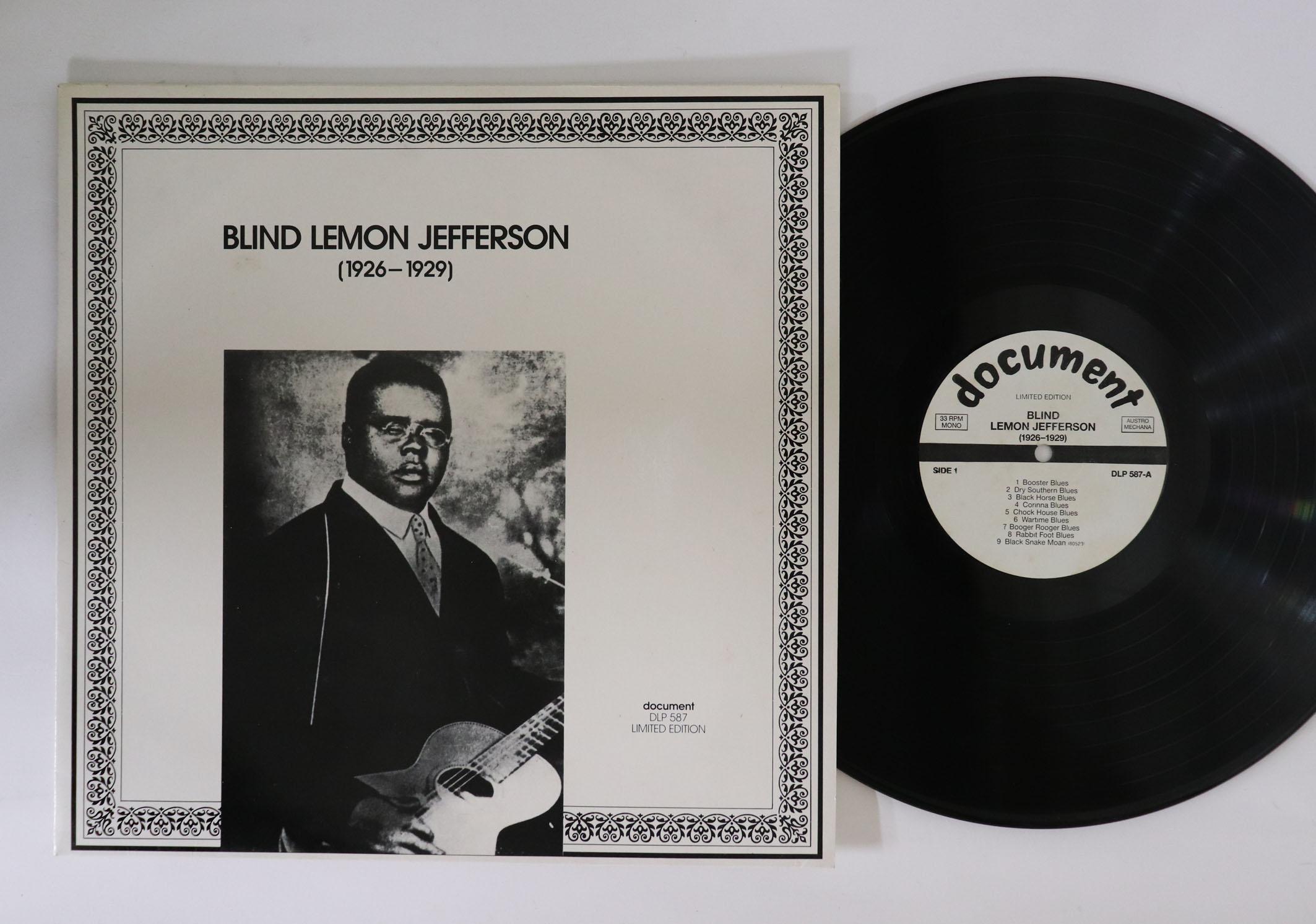 

LP Record BLIND LEMON JEFFERSON 1926 1929 DLP587 DOCUMENT 1990 Austria Blues Used