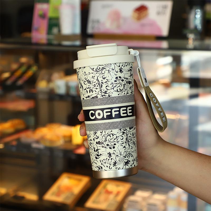 Кофейная чашка 316 нержавеющая сталь двухслойная вакуумная термокружка высокая ценность портативная двойная кружка для напитков ландыш 316 Stainless Steel